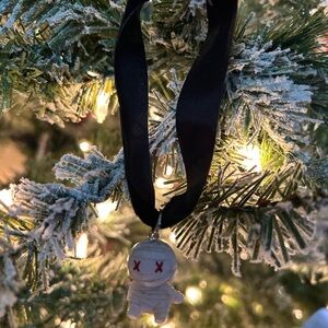 Charming Mummy Ornament with Black Ribbon